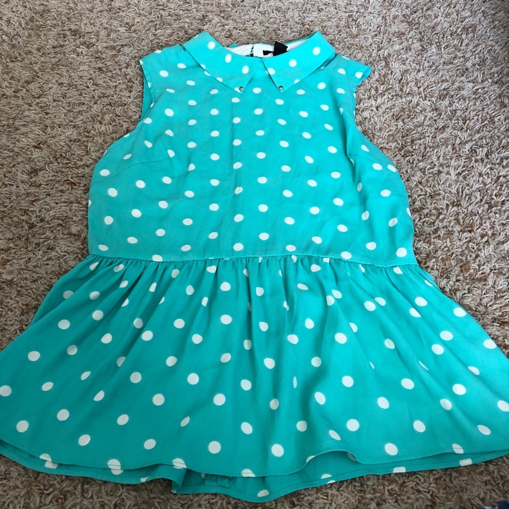 Sea foam peplum top